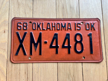 1968 Oklahoma License Plate
