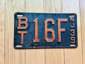 1939 New Jersey License Plate