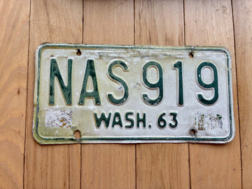 1963 Base Washington State License Plate - Check With DOL First For YOM