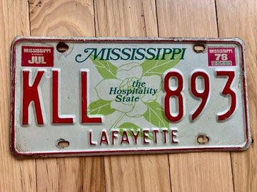 1978 Mississippi Lafayette County License Plate