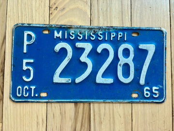 1965 Mississippi P5 License Plate