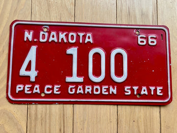 1966 North Dakota New Car Dealer License Plate