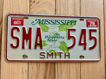 1978 Mississippi Smith County License Plate