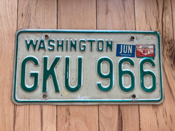 1968 to 1986 Washington State License Plate W/ 1981 Tab