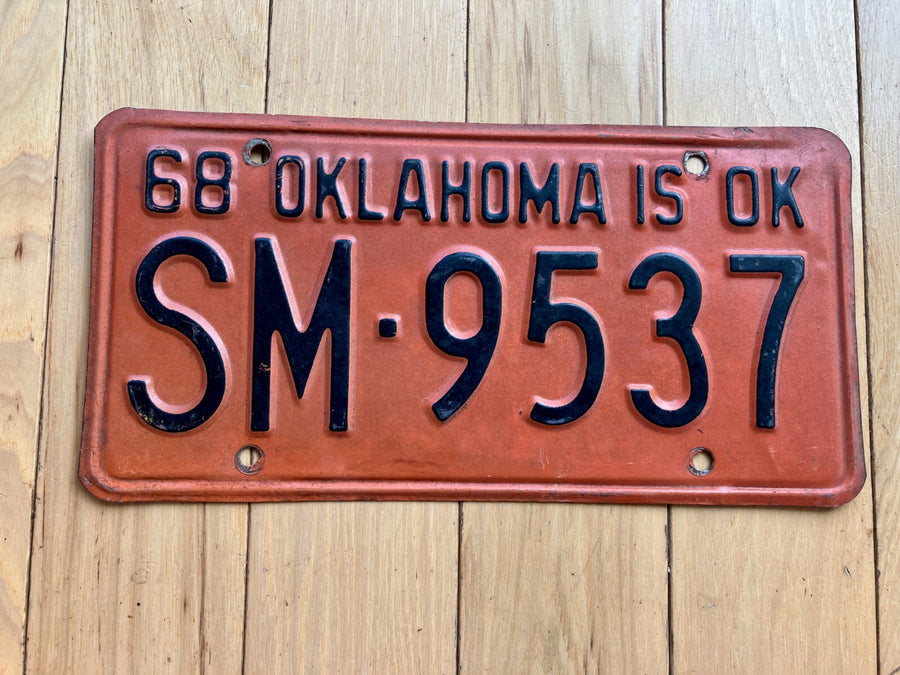 1968 Oklahoma License Plate