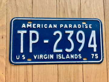 1975 USVI License Plate