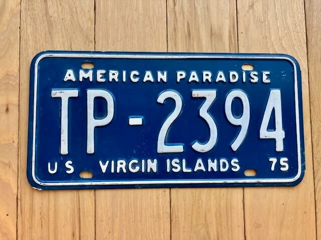 1975 USVI License Plate
