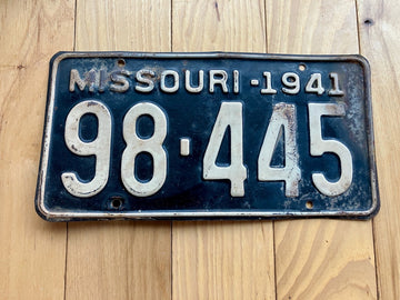1941 Missouri License Plate