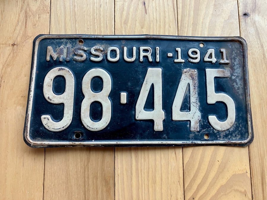 1941 Missouri License Plate