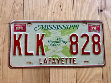 1978 Mississippi Lafayette County License Plate