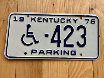 1976 Kentucky Disabled Parking License Plate