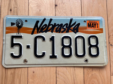 1993 Nebraska License Plate