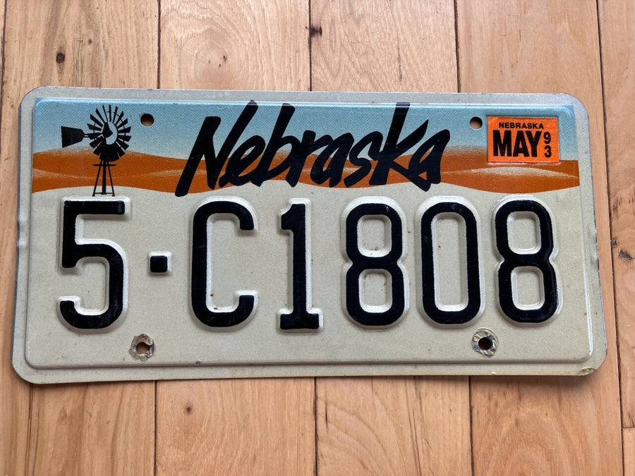 1993 Nebraska License Plate