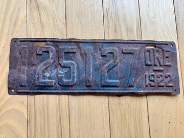 1922 Oregon License Plate