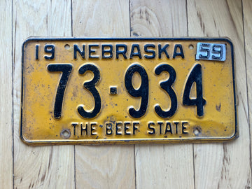 1959 Nebraska License Plate