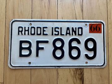 1966 Rhode Island License Plate