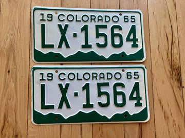 Pair of 1965 Colorado License Plates