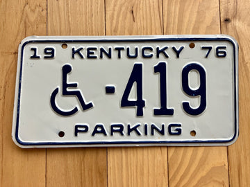 1976 Kentucky Disabled Parking License Plate