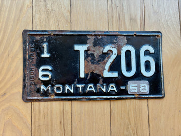 1958 Montana License Plate