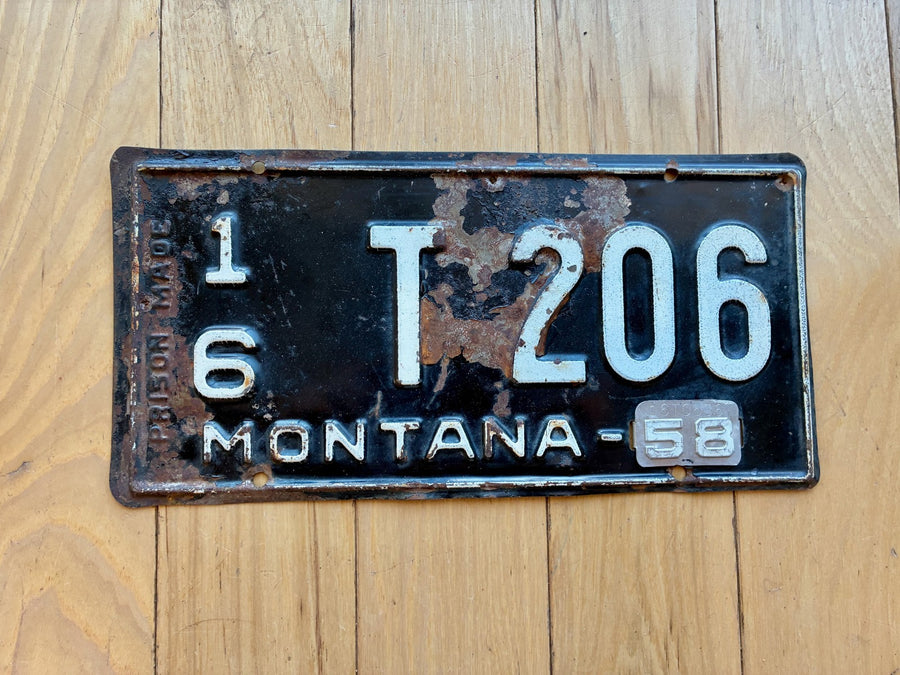 1958 Montana License Plate