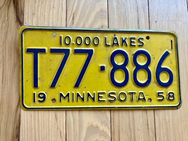 1958 Minnesota License Plate