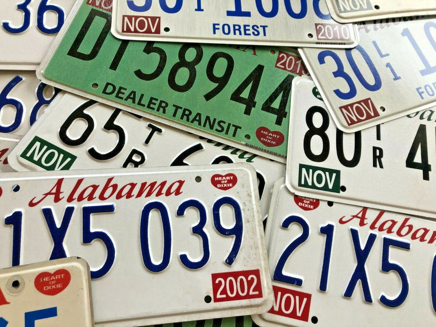 Mixed Lot of 100 Craft Condition Alabama License Plates