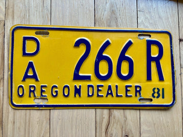 1981 Oregon Dealer License Plate