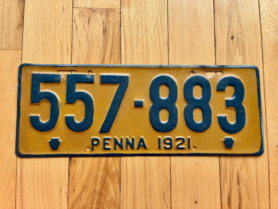1921 Repainted Pennsylvania License Plate