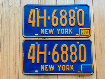 Pair of 1967 New York License Plates