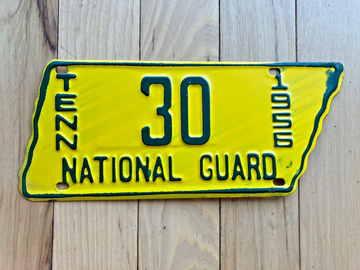 1956 Tennessee National Guard License Plate - Low Number