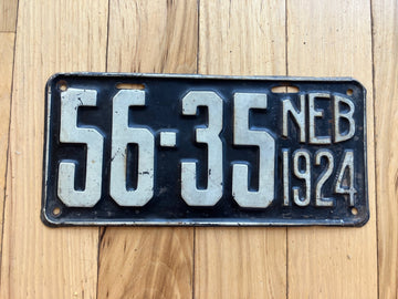 1924 Nebraska License Plate