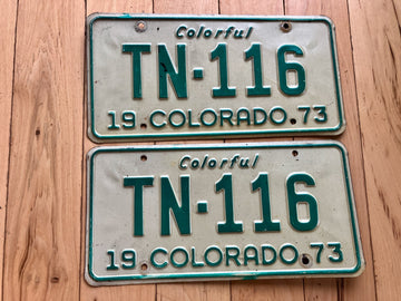 Pair of 1973 Colorado License Plates