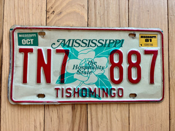 1981 Mississippi Tishomingo County License Plate