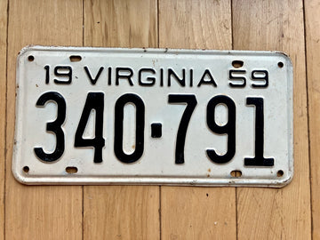 1959 Virginia License Plate