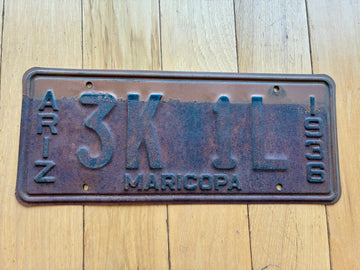 1936 Arizona Maricopa County License Plate- MVD YOM Clear