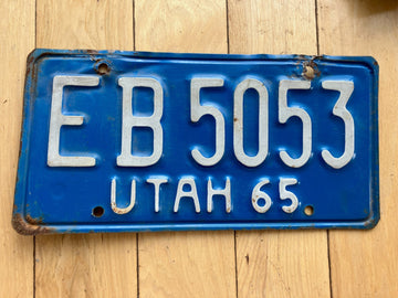 1965 Utah License Plate