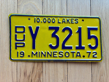 1972 Minnesota Duplicate License Plate