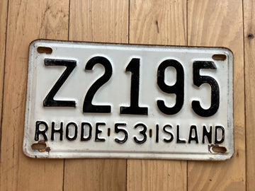 1953 Rhode Island License Plate