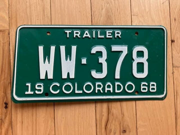 1968 Colorado Trailer License Plate