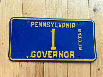 1971 to 1976 Pennsylvania Governor Sample License Plate