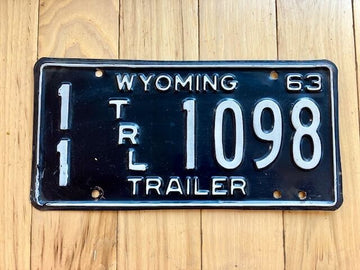 1963 Wyoming Trailer License Plate