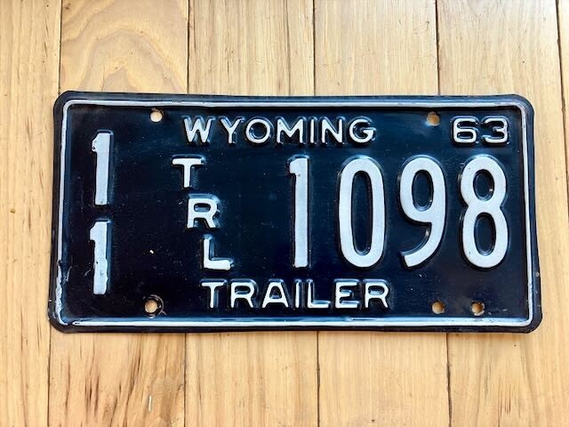 1963 Wyoming Trailer License Plate