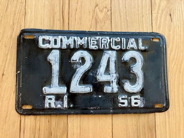 1956 Rhode Island Commercial License Plate - Damaged/Repaint?