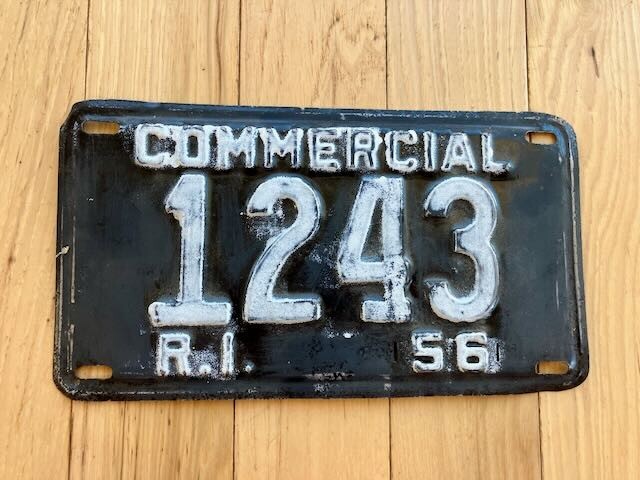 1956 Rhode Island Commercial License Plate - Damaged/Repaint?