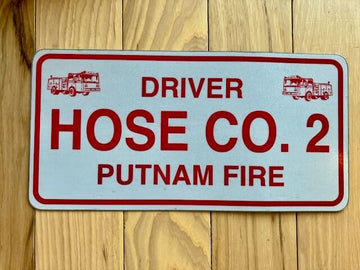 Vintage Putnam Fire Hose CO. 2 Driver License Plate, 1970's?