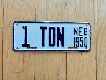 1950 Nebraska 1 Ton License Plate