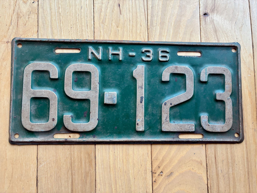 1936 New Hampshire License Plate