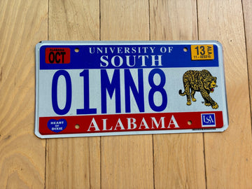 2013 University of South Alabama License Plate