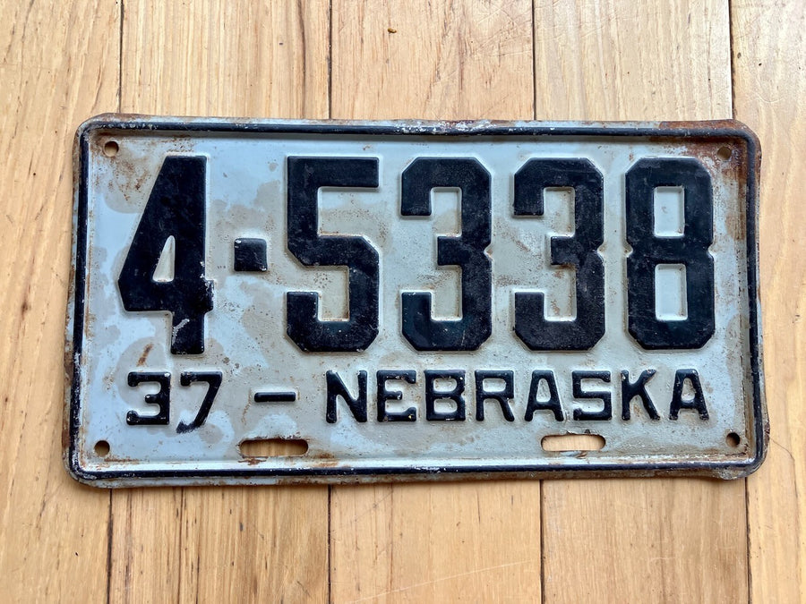 1937 Nebraska License Plate