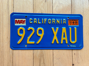 1980 California License Plate
